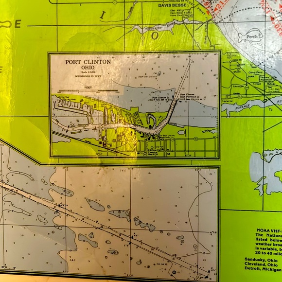 Vintage old school Map of Port Clinton, Ohio and surrounding areas - Picture 2 of 7